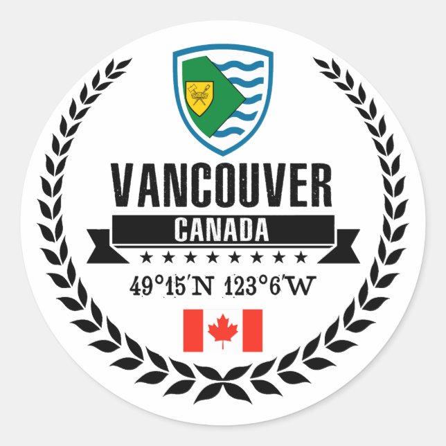 Vancouver Runder Aufkleber (Vorderseite)
