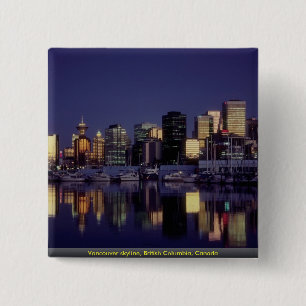 Vancouver-Skyline, Britisch-Columbia, Kanada Button