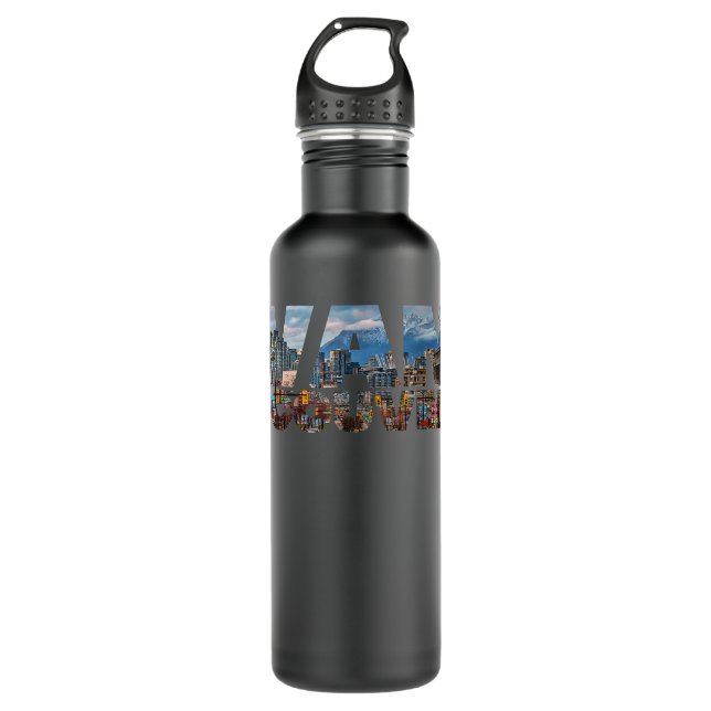 Vancouver Skyline British Columbia Canada Visitor Edelstahlflasche (Vorderseite)