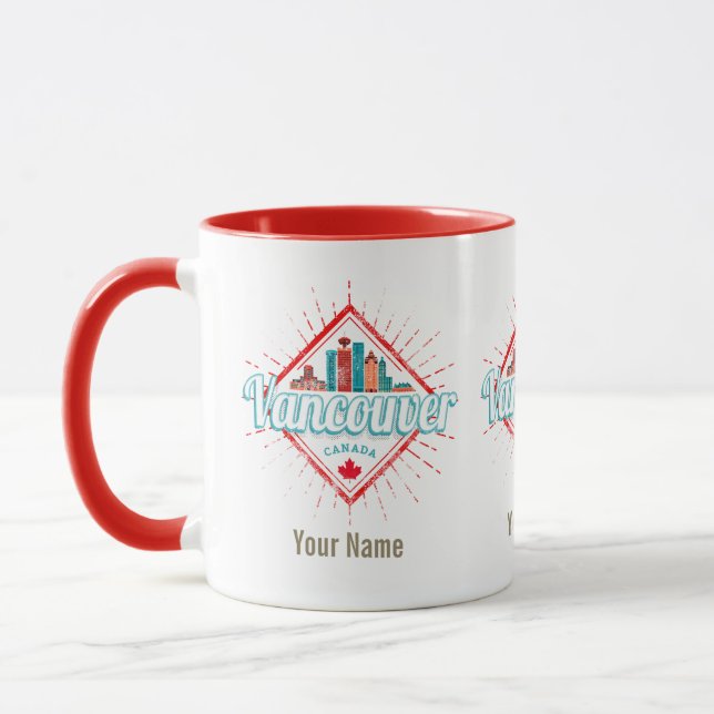 Vancouver Skyline British Columbia Retro Kanada Tasse (Links)