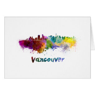 Vancouver skyline in watercolor