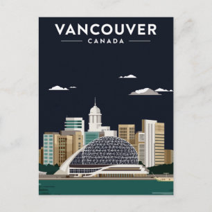 Vancouver Skyline Nacht Eleganz Postkarte
