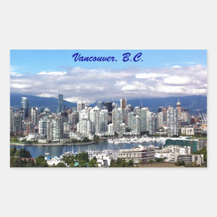 Vancouver-Skyline Rechteckiger Aufkleber