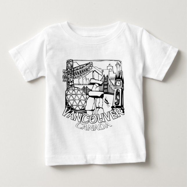 Vancouver Souvenir Baby T - Shirt Sehenswürdigkeit (Vorderseite)