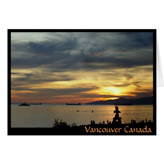 Vancouver Souvenir Cards Inukshuk Landschaftskarte (Vorderseite (Horizontal))