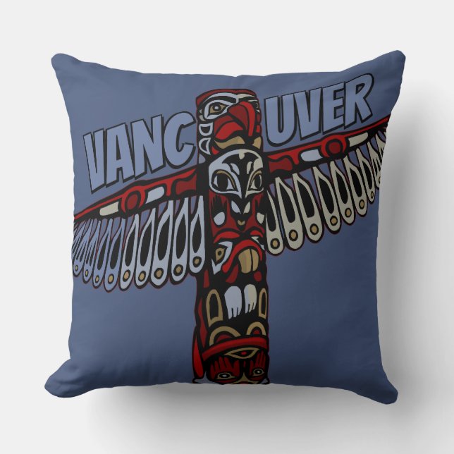 Vancouver Souvenir Coussin Vancouver Totem Pole Ar (Recto)
