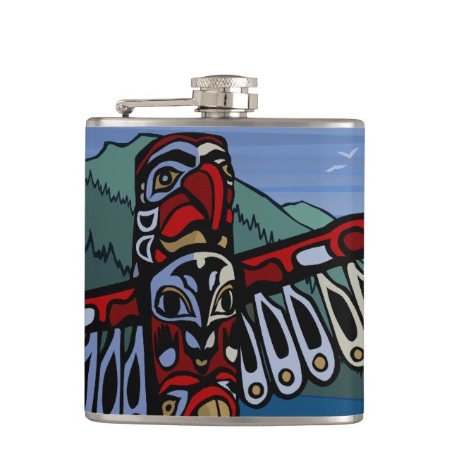 Vancouver Souvenir Flask 2 Welten Sehenswürdigkeit Flachmann (Vorderseite)
