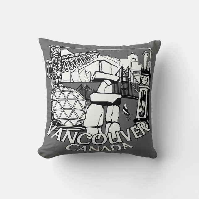 Vancouver Souvenir Pillow Vancouver Sehenswürdigke Kissen (Vorderseite)