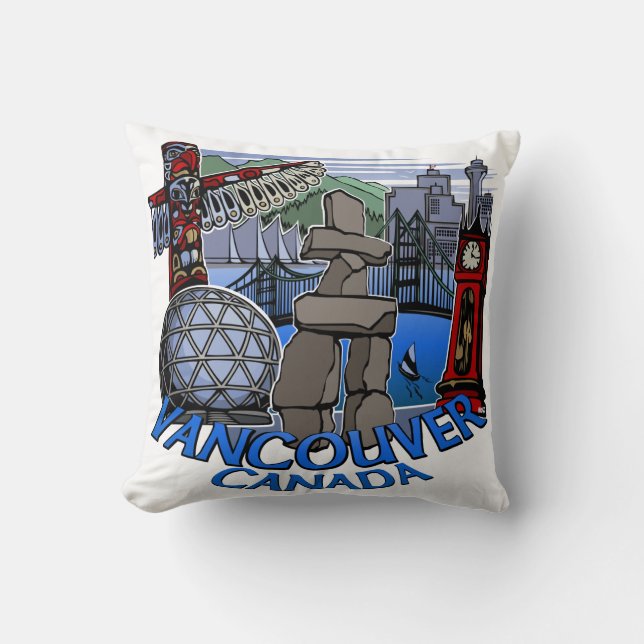 Vancouver Souvenir Pillow Vancouver Sehenswürdigke Kissen (Vorderseite)