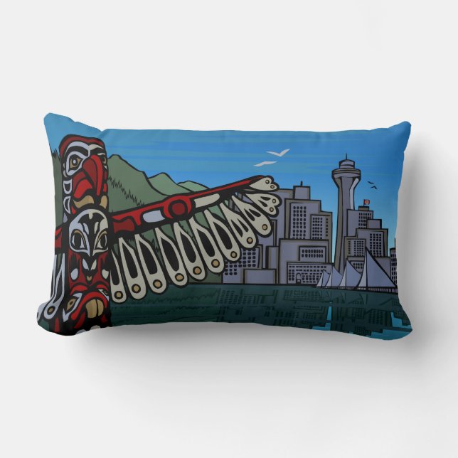 Vancouver Souvenir Pillow Vancouver Sehenswürdigke Lendenkissen (Vorderseite)