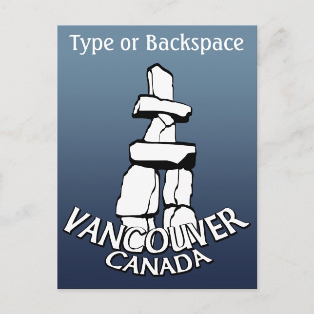 Vancouver Souvenir Postkarten Custom Inukshuk Card (Vorderseite)