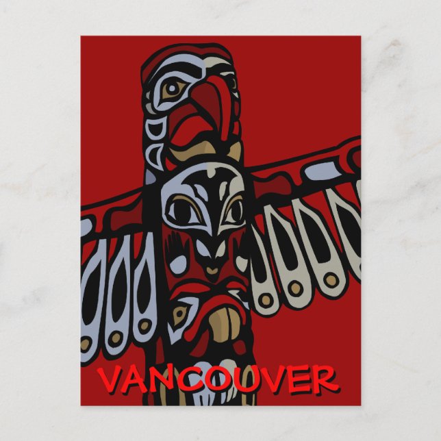 Vancouver Souvenir Postkarten Totem Pole Sehenswür (Vorderseite)