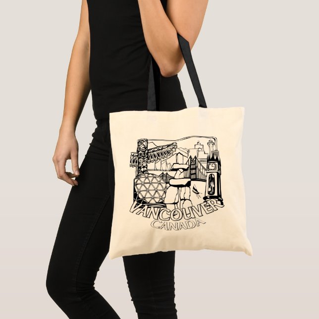 Vancouver Souvenir Tote Bag Landmark Art Bags Tragetasche (Vorderseite (Produkt))