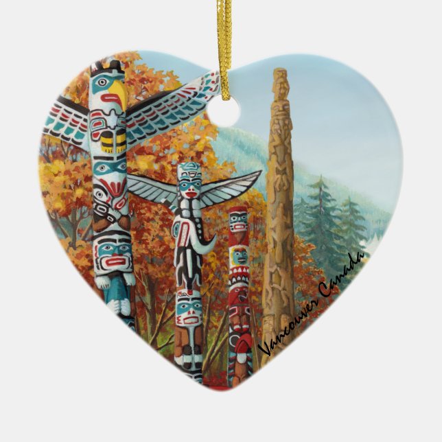 Vancouver-Totempfahl-Verzierungs-gebürtige Keramik Ornament (Vorne)