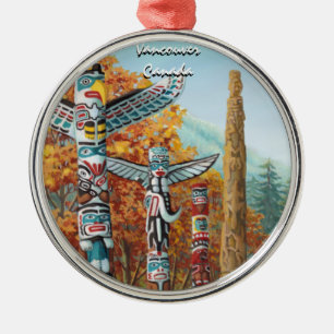 Vancouver-Totempfahl-Verzierungs-gebürtige Ornament Aus Metall