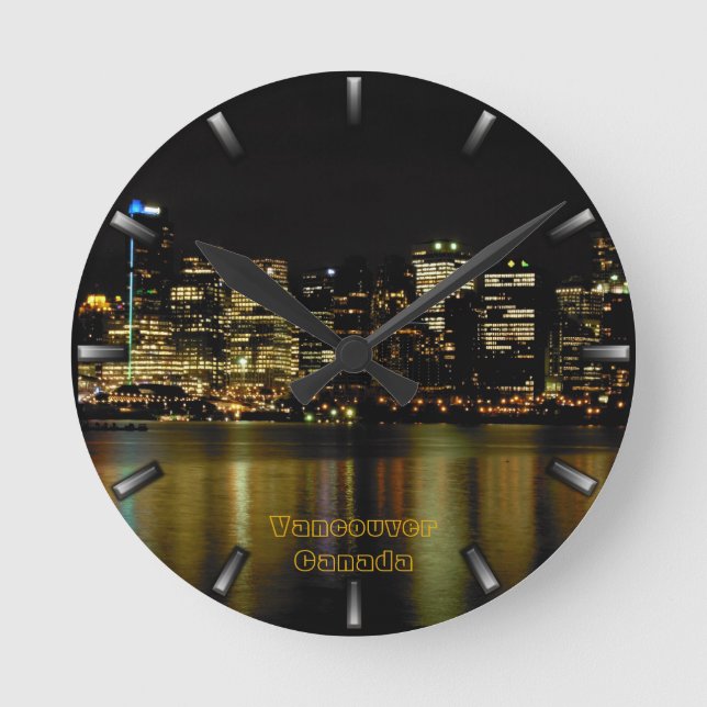 Vancouver-Uhr-Geschenk-Dekor-Vancouver-Wanduhr Runde Wanduhr (Vorderseite)