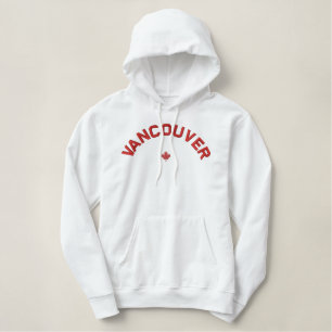 VancouverHoodie - rotes Kanada-Ahornblatt Bestickter Hoodie