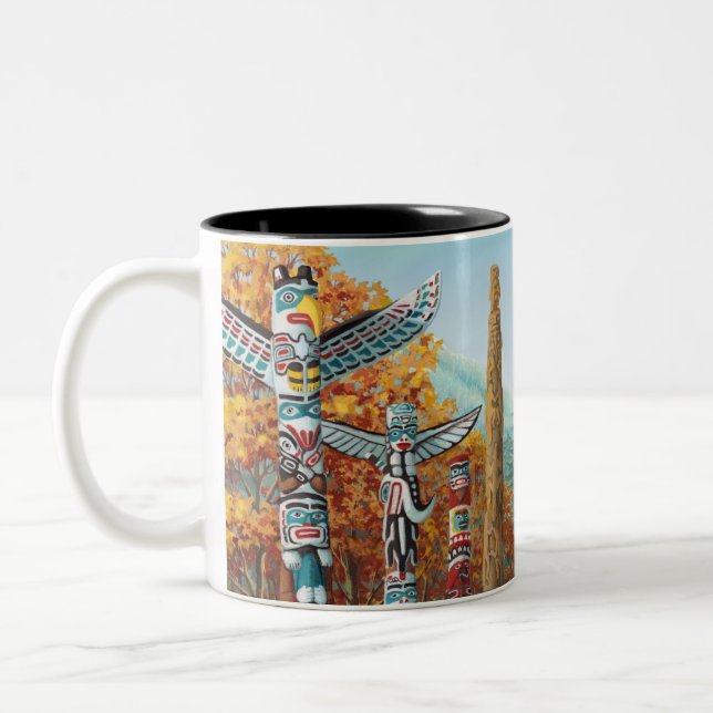Vancouvers Kaffeetasse-Tassen u. Gläser BC Kanada Zweifarbige Tasse (Links)