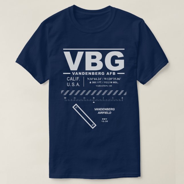 Vandenberg Base aérienne VBG T-Shirt (Design devant)