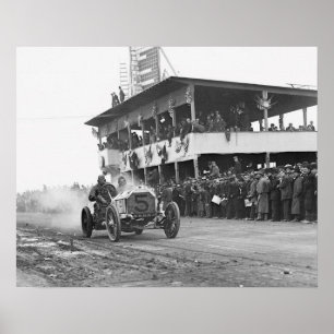 Vanderbilt Cup Auto Race, 1908. Vintages Foto Poster