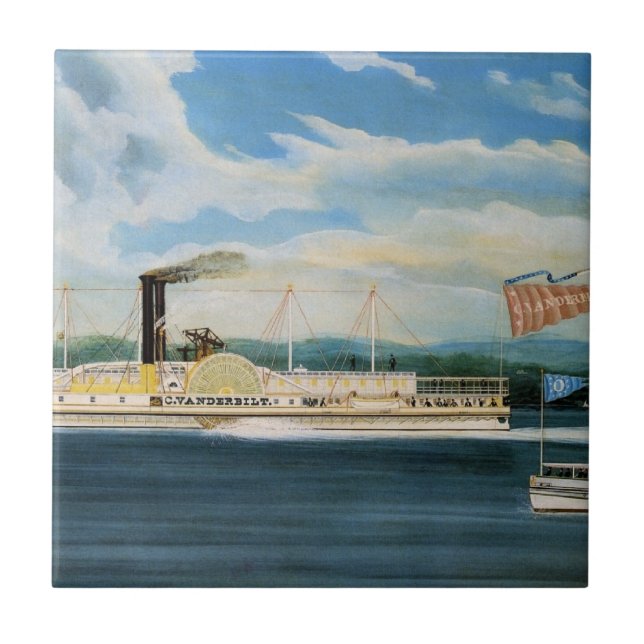 Vanderbilt-Dampfschiff 1847 Fliese (Vorderseite)