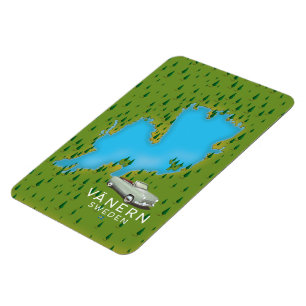 Vänern Schweden See Karte Magnet