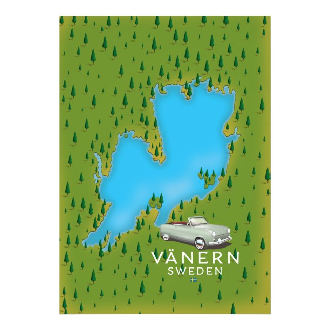Vänern Schwedensee-Karte Fotodruck (Vorne)
