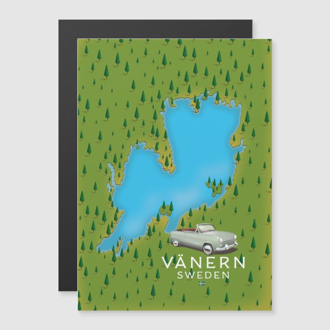Vänern Schwedensee-Karte Magnetkarte (Vorne/Hinten)