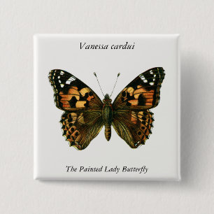 Vanessa cardui - The Painted Lady Butterfly Button