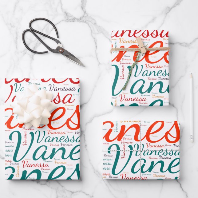 Vanessa Geschenkpapier Set (Vorderseite)