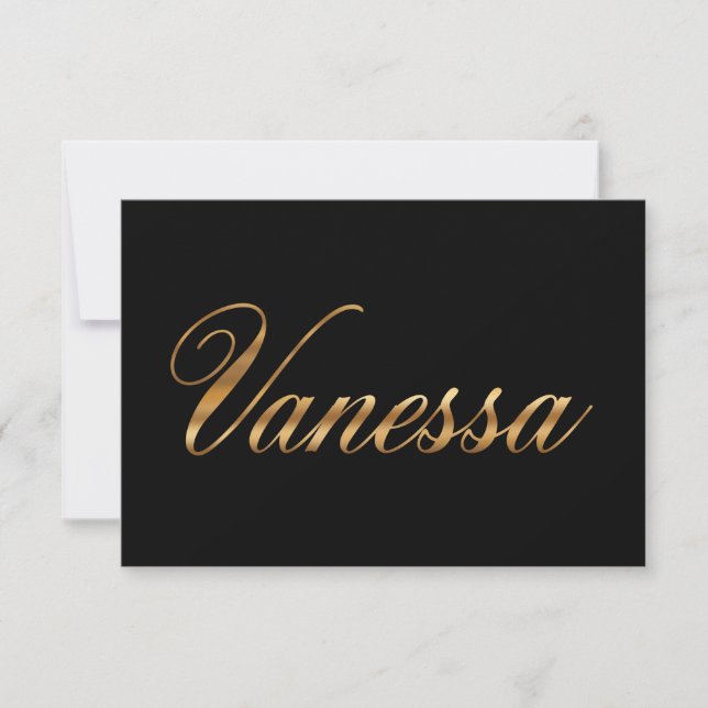 Vanessa gold Design Lettering Karte (Vorderseite)
