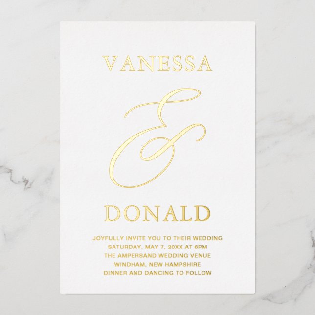 Vanessa Modern Wedding Folieneinladung (Vorderseite)