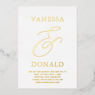 Vanessa Moderne Hochzeit retten das Datum Folieneinladung