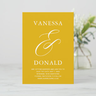 Vanessa Mustard Yellow Moderne Hochzeit Save The Date