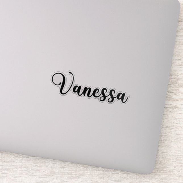 Vanessa Name - Handgeschriebene Kalligrafie Aufkleber (Detail)