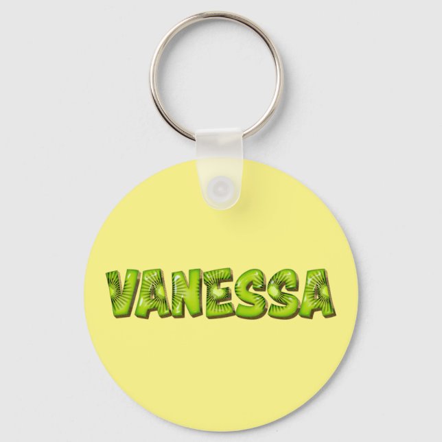Vanessa Name Kiwi Design Schlüsselanhänger (Vorderseite)