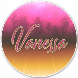 Vanessa Prénom Golden Pink Autocollants