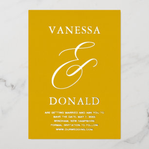 Vanessa Senf Modern Hochzeit Merken Sie sich den T Folieneinladung