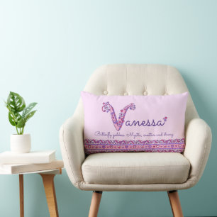 Vanessa V name bedeutet doodle art Lendenkissen