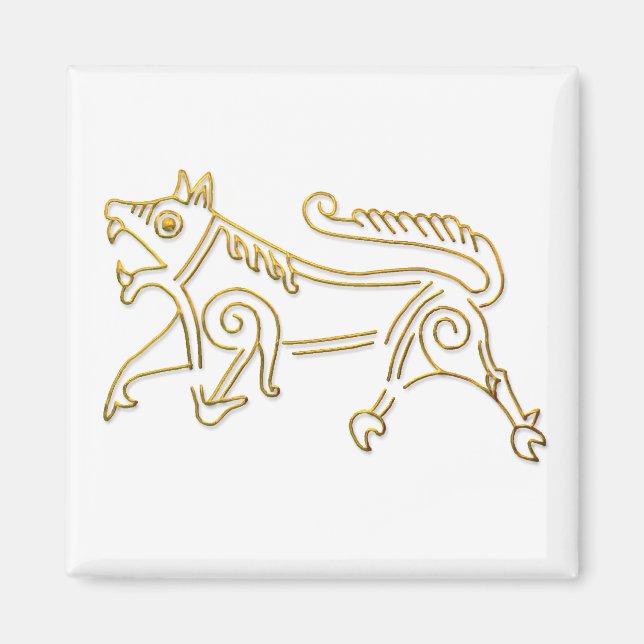 Vang Runestone-Gold-Kontur-Magnet Magnet (Vorne)