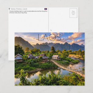 Vang Vieng, Laos Reise-Postkarte Postkarte