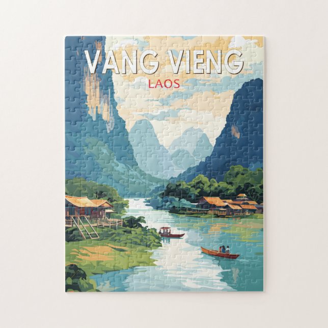 Vang Vieng Laos Reisen Vintag (Vertikal)