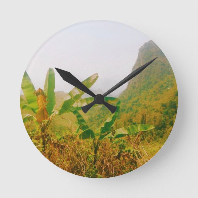 Vang Vieng Trail - Laos Runde Wanduhr (Vorderseite)