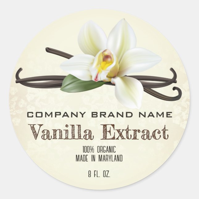 Vanilla Bean Spice Runder Aufkleber (Vorderseite)