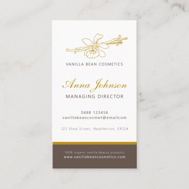 Vanilla Beauty Health Company Foto Custom Visitenkarte (Vorderseite)