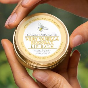 Vanilla beeslip lip balm salve braune Bräunungssch Runder Aufkleber