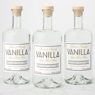 Vanilla Black and Golden Liquor Flasche Alkoholflaschenetikett