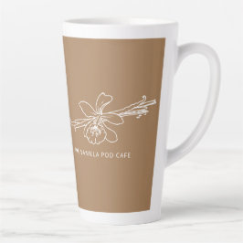 Vanilla Blume Bohnenline Art Café Backgeschäft Milchtasse