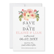 Vanilla Blush Bloral Wedding speichern Sie das Dat