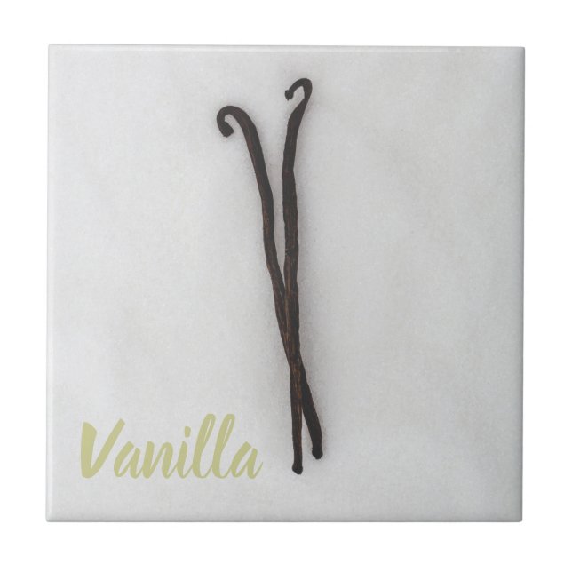 Vanilla-Bohne mit Zucker Fliese (Vorderseite)